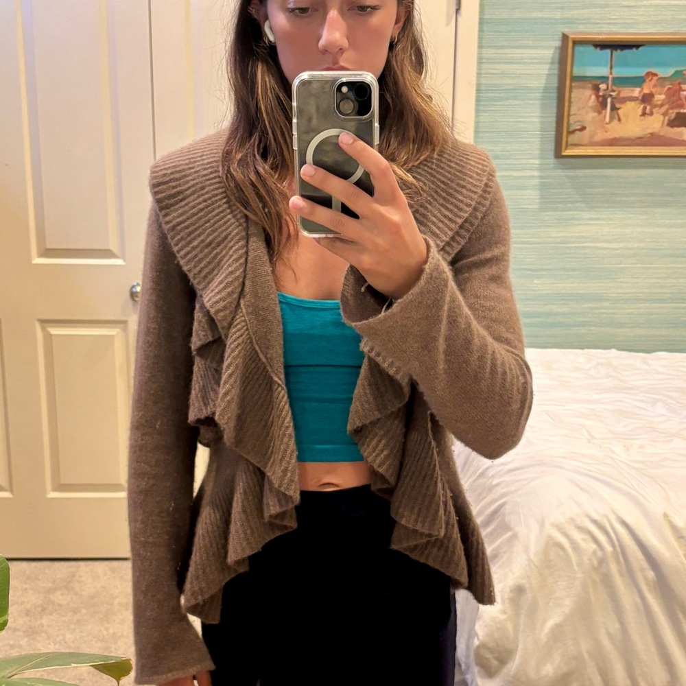 Lamberto Losani Espresso Cashmere Cardigan